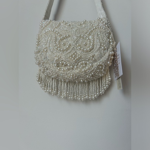 Viral Made in India Pearl & Bead Crossbody Fringe Bag - Picture 5 of 7